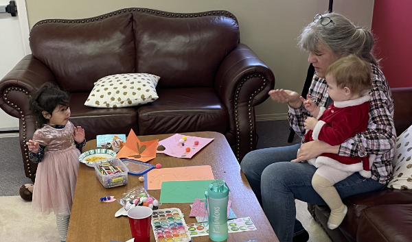 Volunteer Brenda & mom's group kids Volunteer Brenda & mom's group kids