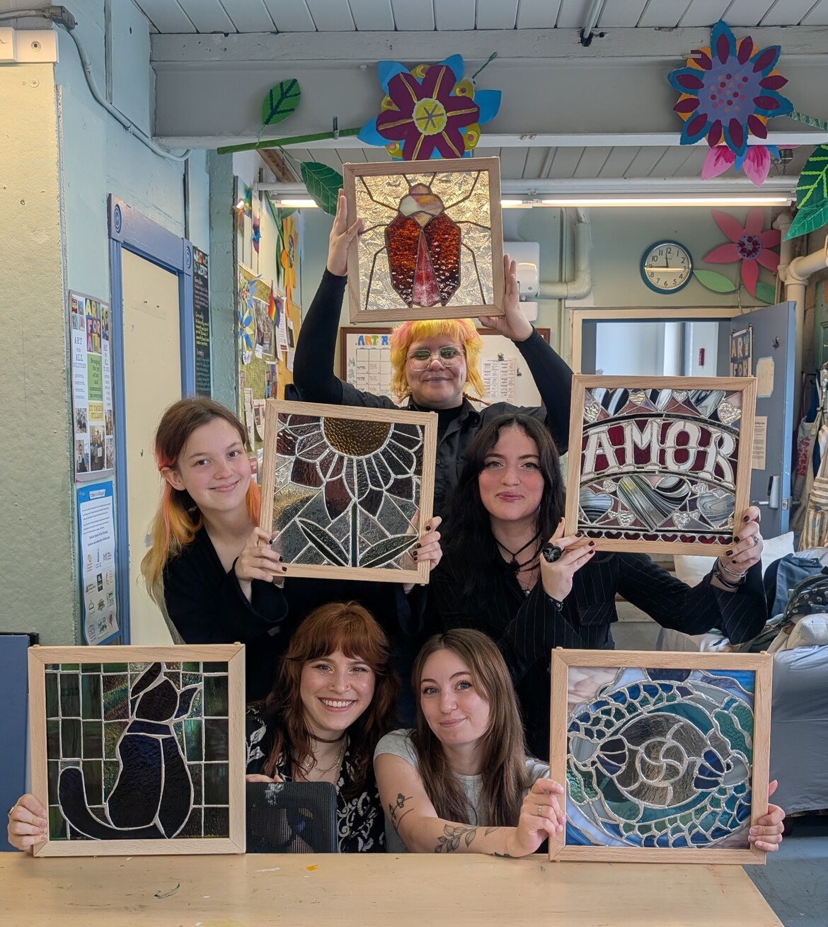 Students visiting Judith Schaechter's exhibition at the Michener Art Museum, led by the artist herself! Students visiting Judith Schaechter's exhibition at the Michener Art Museum, led by the artist herself!