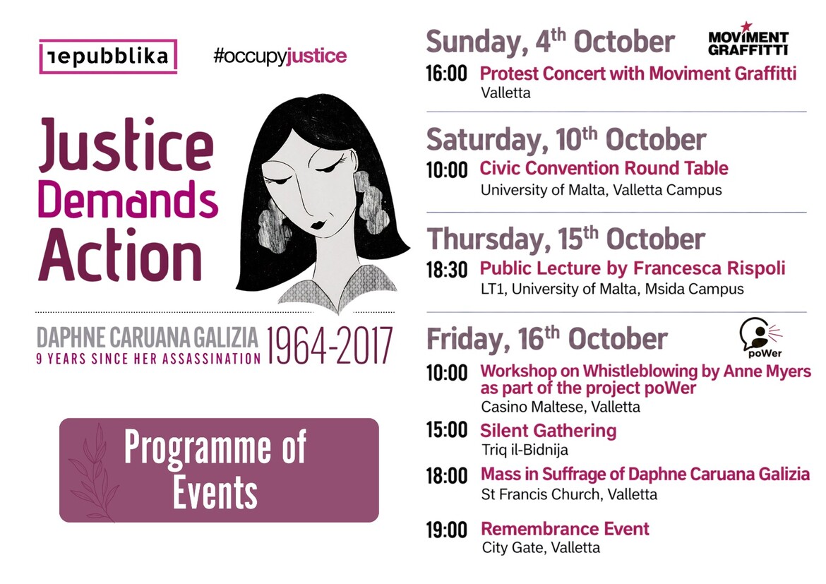 Programme of events Programme of events
