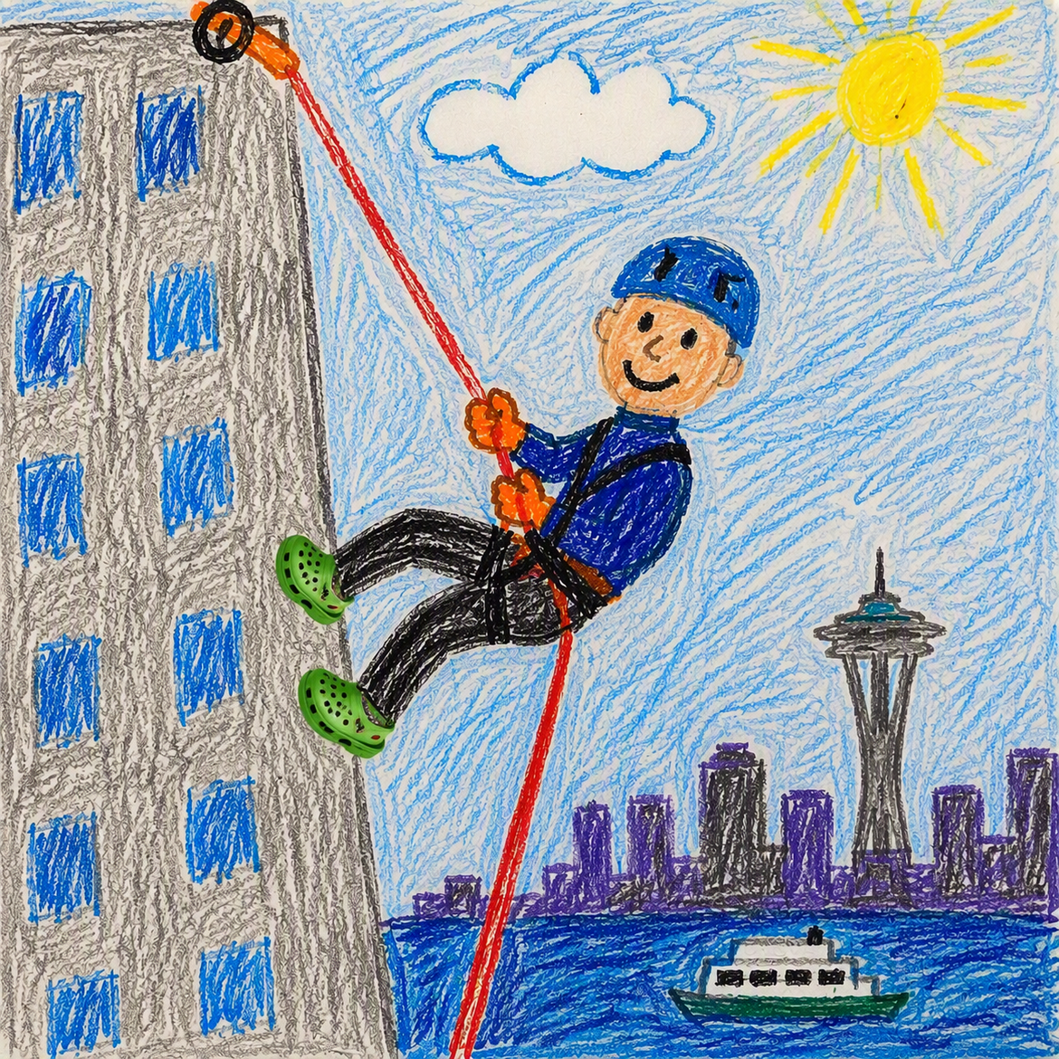 John going over the edge (artistic rendition) John going over the edge (artistic rendition)