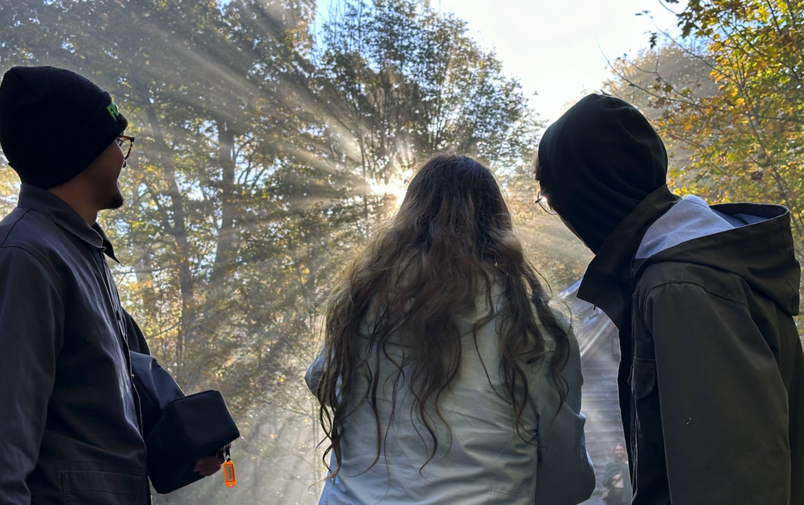 AC + Gaffer Christian Portugal, Cinematographer Kaylee Hunt, and Co-Director/Writer Emerson Mako AC + Gaffer Christian Portugal, Cinematographer Kaylee Hunt, and Co-Director/Writer Emerson Mako