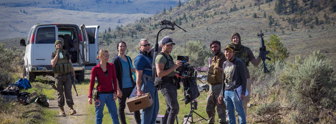 The crew shooting in the deserts of Kamloops