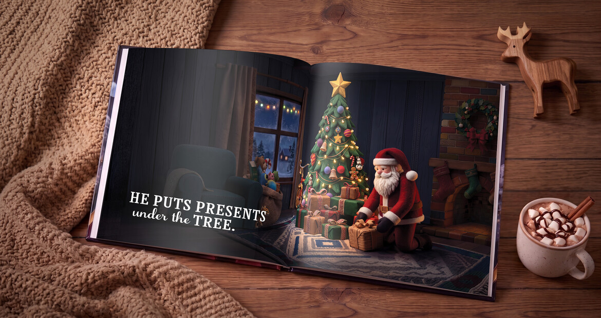 Sample of an inside spread in "Christmas with Santa" Sample of an inside spread in "Christmas with Santa"
