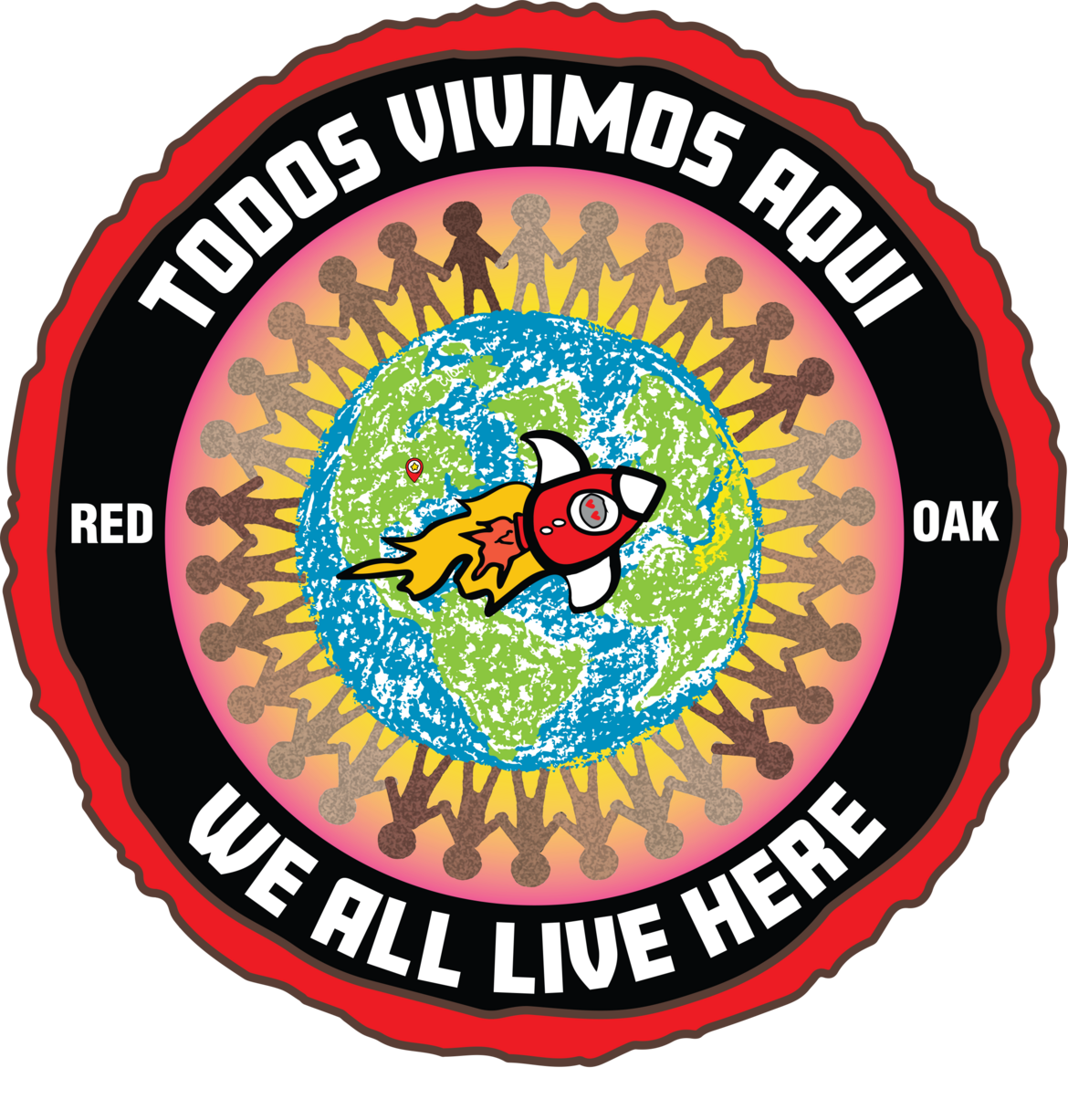 we all live here @ Red Oak Logo