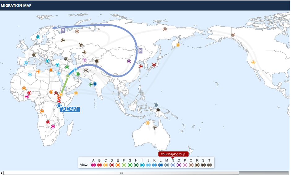 Migration Map of N Haplogroup Migration Map of N Haplogroup