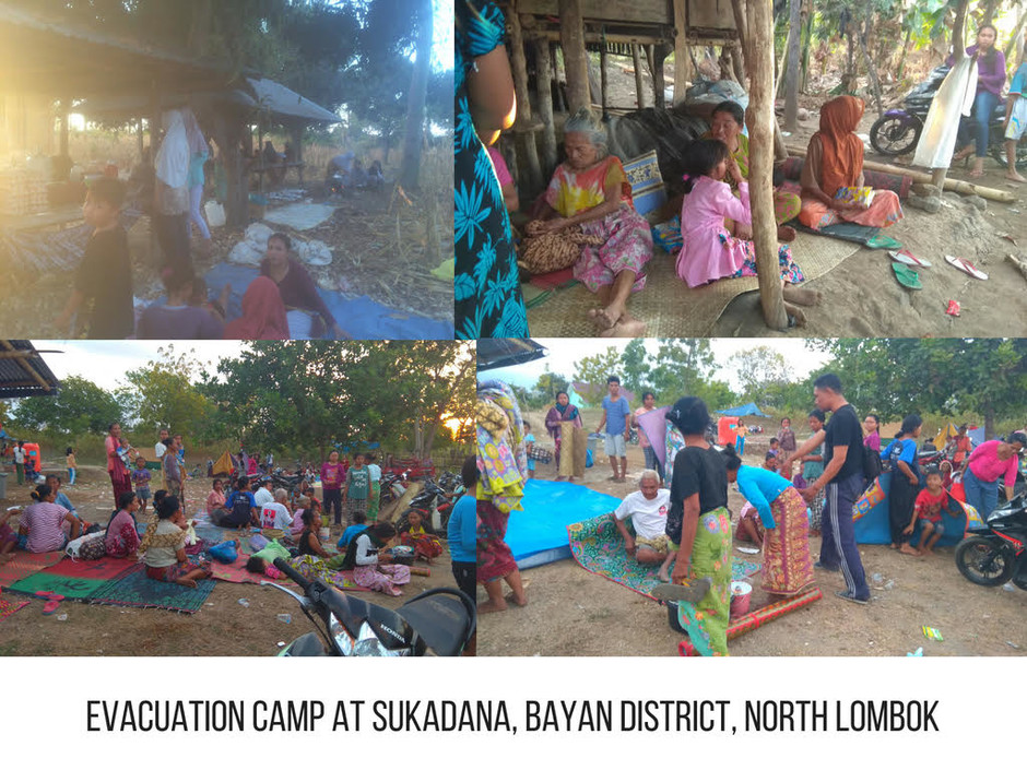 Evacuation camp at Sukadana, Bayan District, North Lombok
