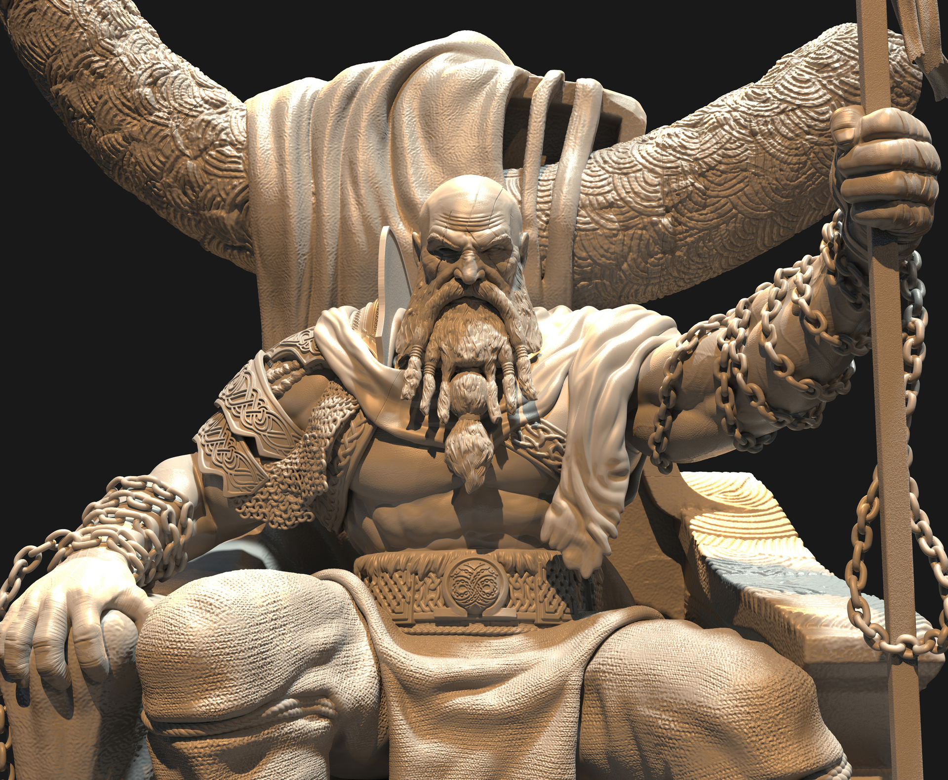 Kratos God of War Statue - STL File 3D Print