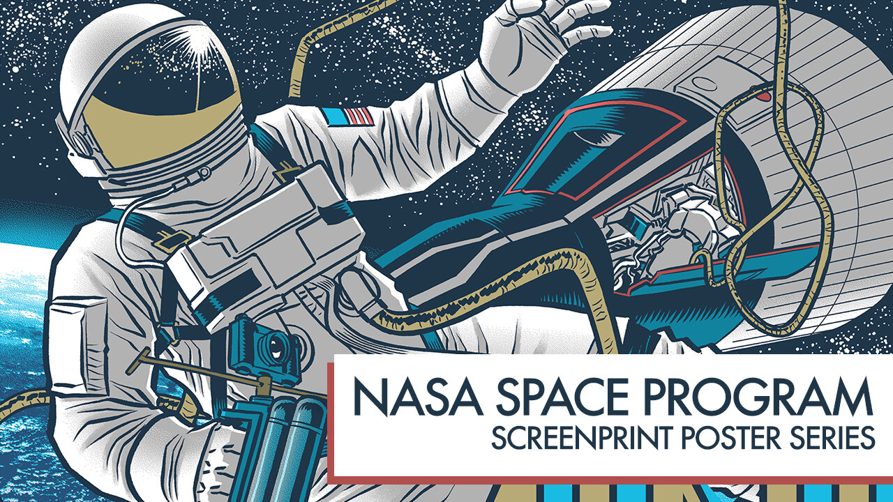 Nasa Space Program Screenprint Poster Series by Robert Wilson IV