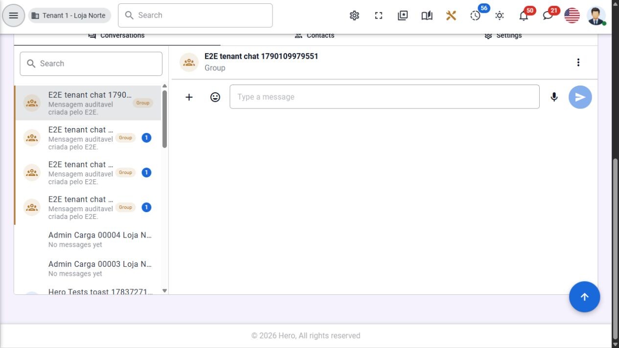 Chat: conversations, unread counters and message composer