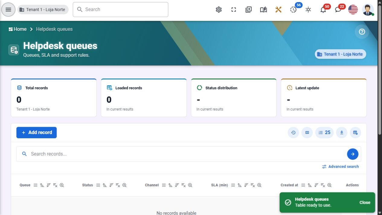 Helpdesk: support queues and service targets