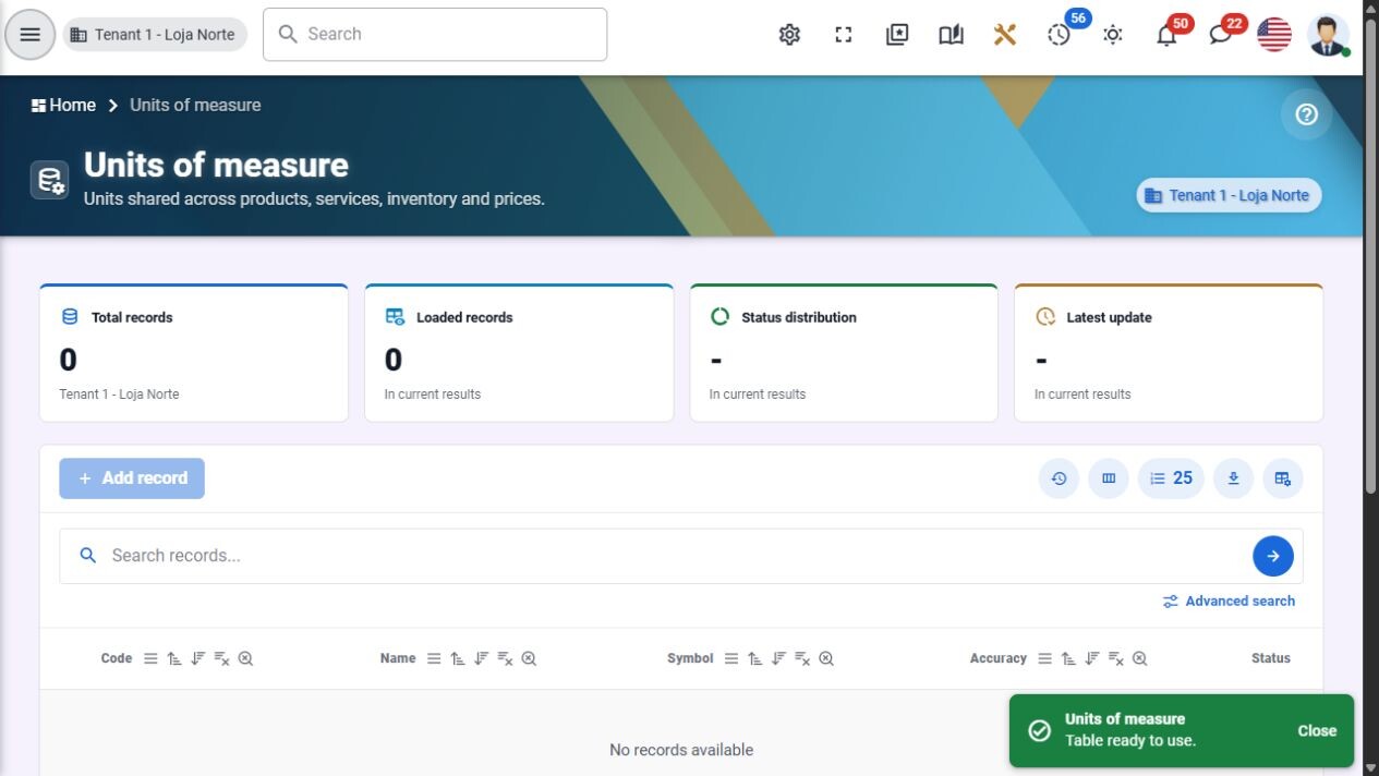 Master data: reusable units of measure