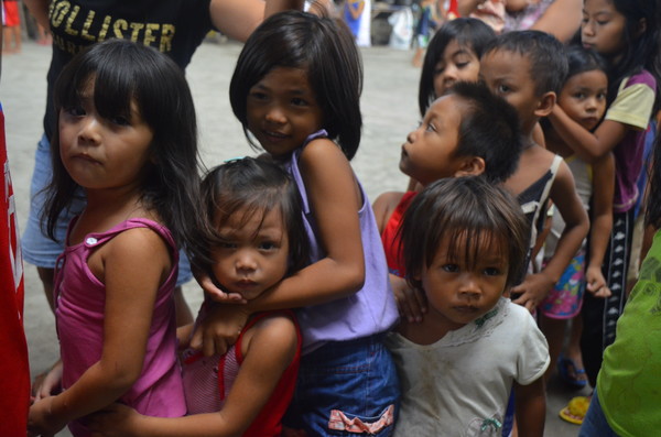 Children lining up for food. This picture was taken during the feeding that we did in a slum area in Davao City, Philippines.