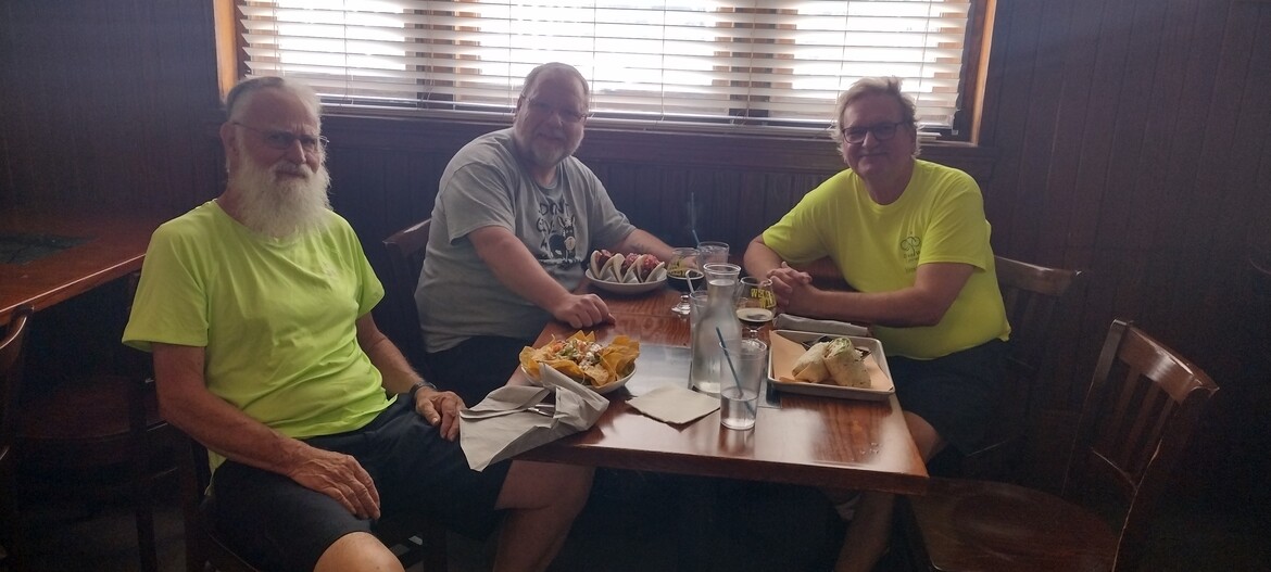 Team OOP! at WilliBrew - Dave L, Dave M, Tony A - after a short Cycle4CT ride on the Airline Trail