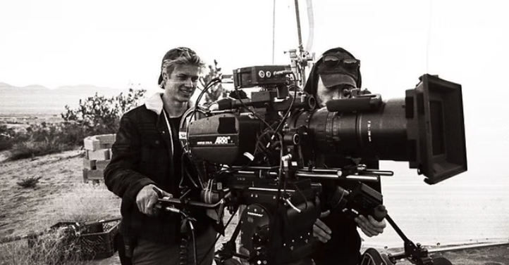 Andrew Fronczak operating the camera on location.