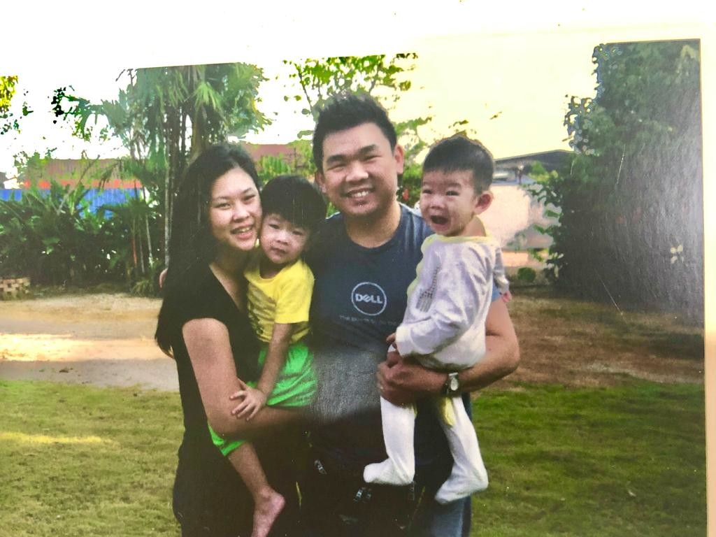 This is Jason, my dear husband, in healthier times.  Along with us, Ashton and Brayton.