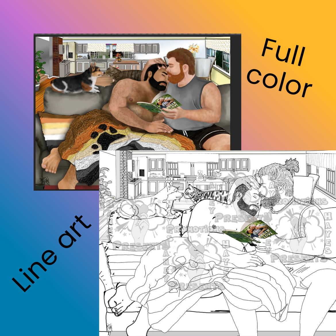 Hand drawn Line Art to Painting