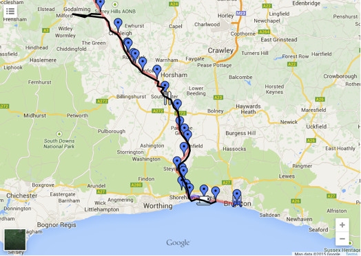 The cycle route that I will be taking!