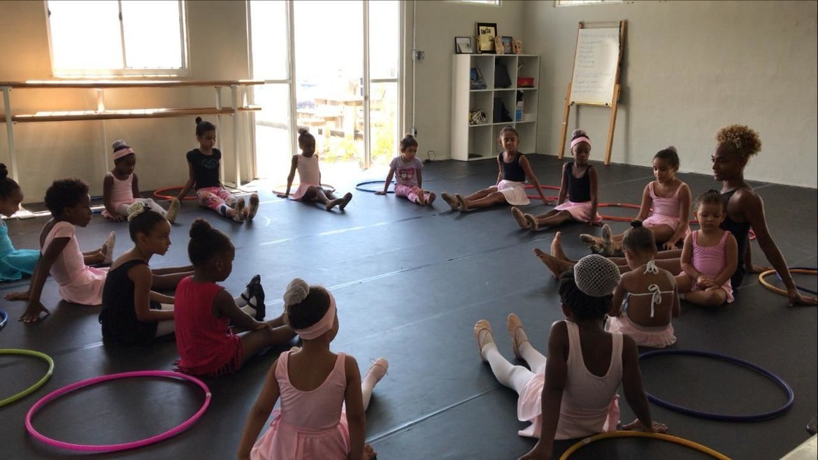 Ballet class taking place at the new school