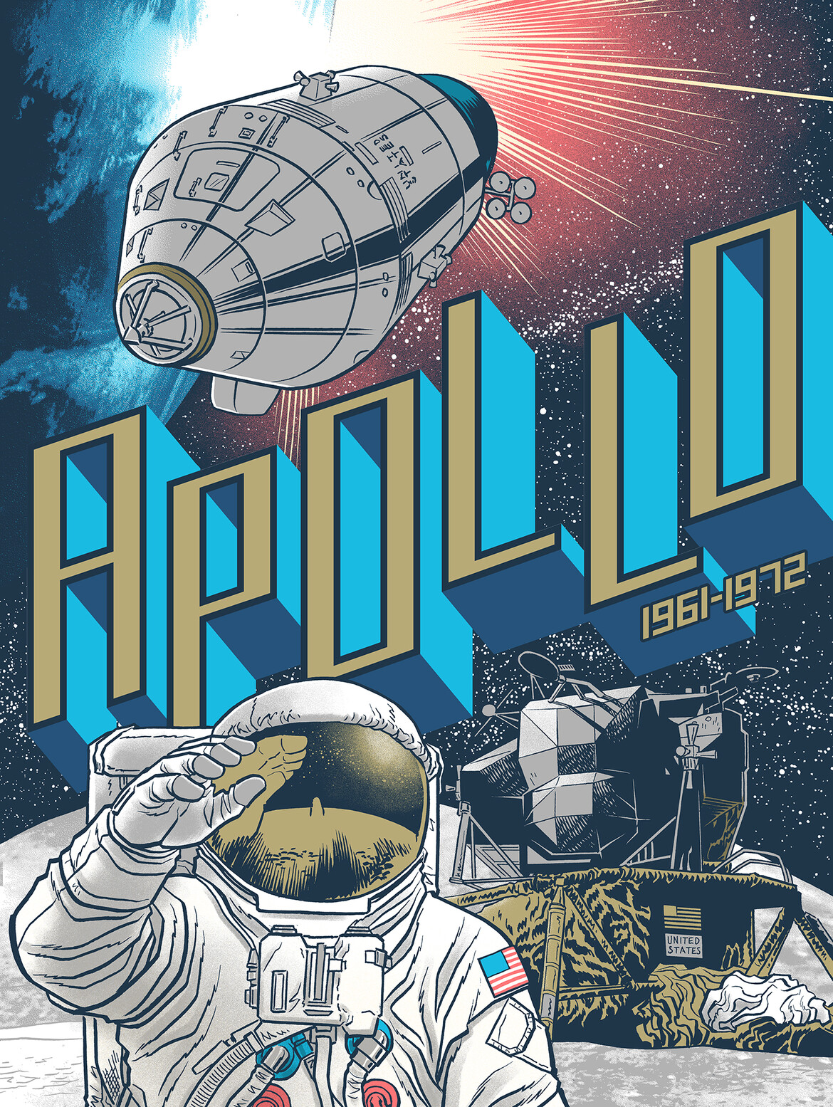 Nasa Space Program Screenprint Poster Series by Robert Wilson IV