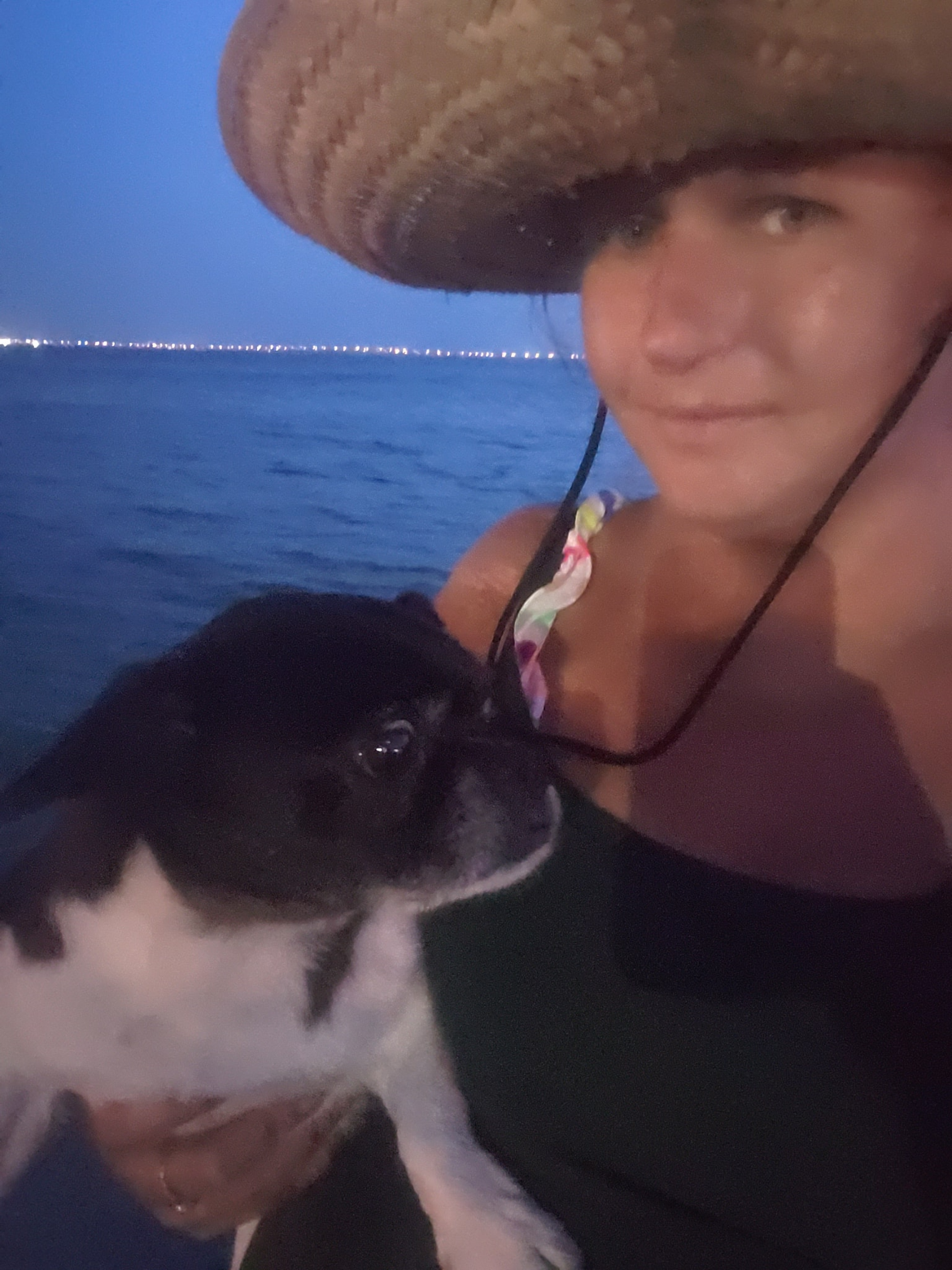 Crystal and her son-dog Gizmo