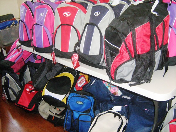 packed backpacks