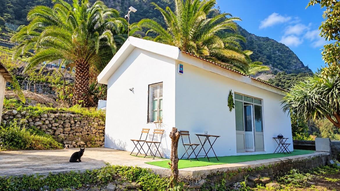 The house and terrace at Barefoot Cliff, Seixal, Madeira.