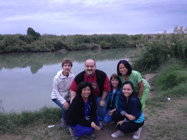 Missionaries and The Rio Grande River.  That is Mexico on the other side.