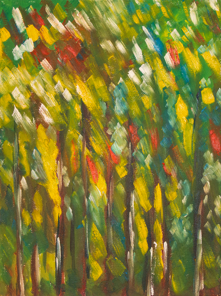 Impressionistic Trees in Forest