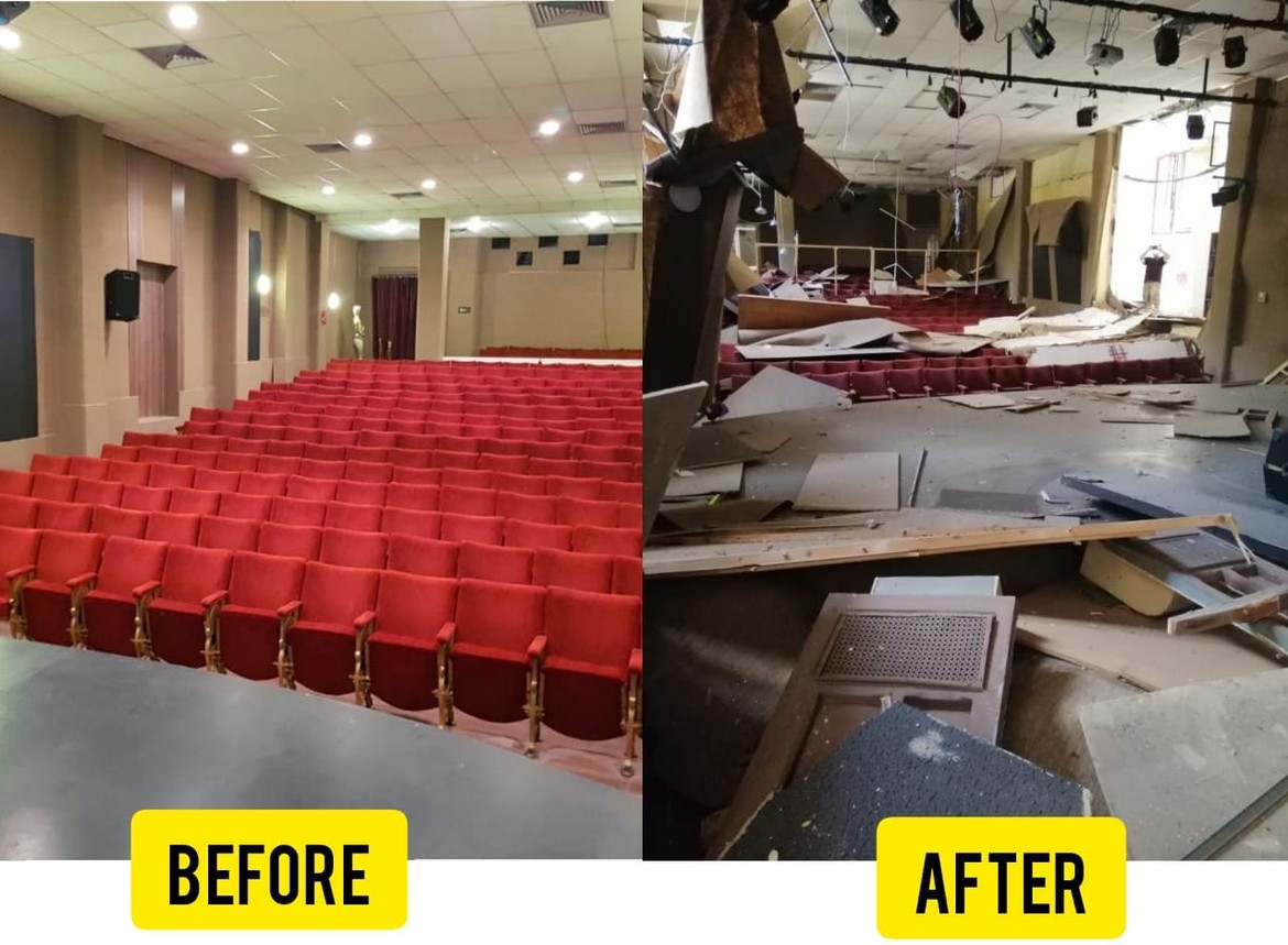 Theatre Gemmayze before and after explosion