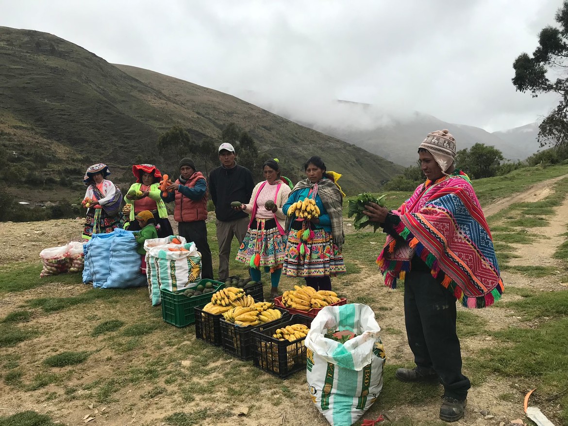 Distribution of food and supplies after a daily run into the town
