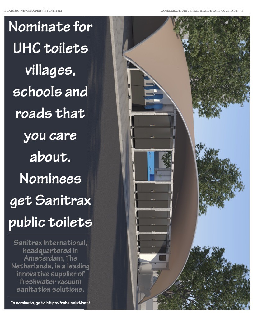 Nominees also get Sanitrax toilets, which are useable once every 2 minutes, good for public usage. Click image to read it more easily.