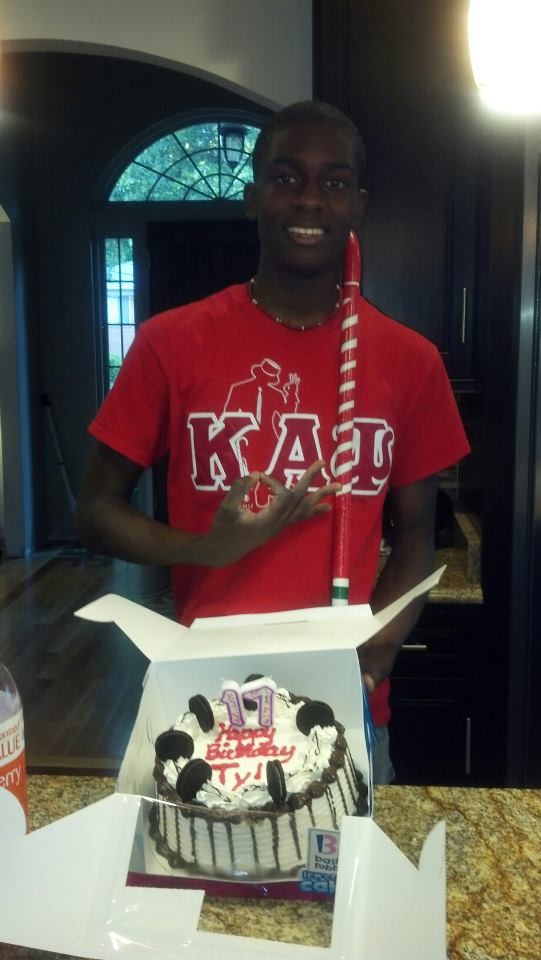Ty Representing His Fraternity Kappa Alpha Psi. He Pledged At The Age of 16