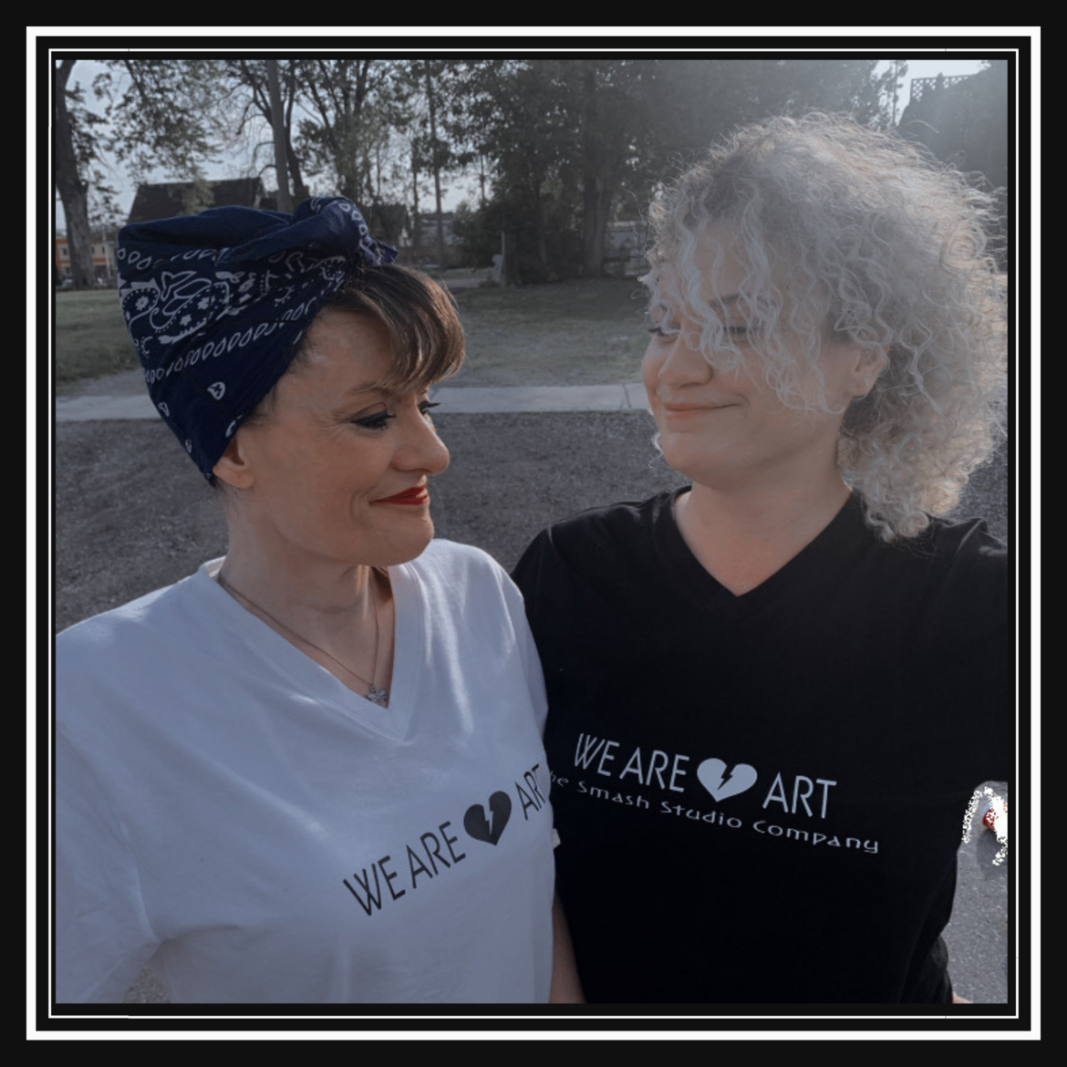 Smash Studio Co branded Tee shirts modelled by mad artists. We go to those in active addiction in order to make the project accessible so we can monetize their contributions, building motivation from confidence of trusted integrity and bonds fo