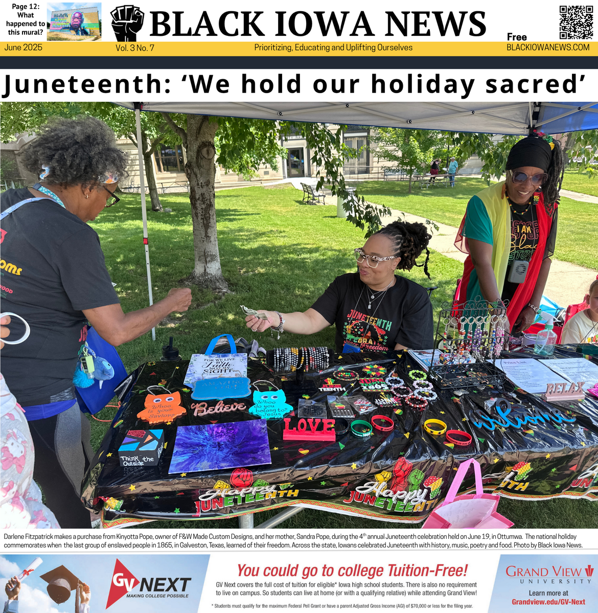 The Black Iowa Newspaper in Ottumwa, Iowa, on Juneteenth.