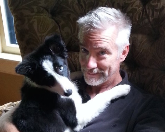 Mike and his border collie, Oreo.