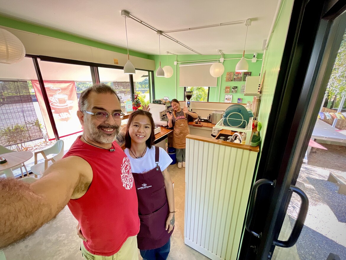 Me and Fah, at Sacred Grounds CNX, overlooking the Shala