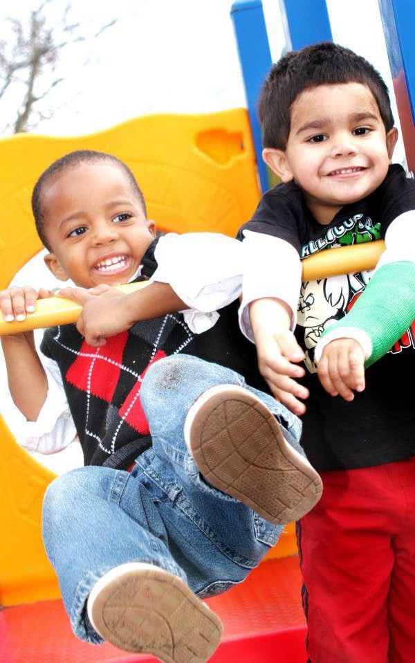 Wesley playing with his friend after school in 2011