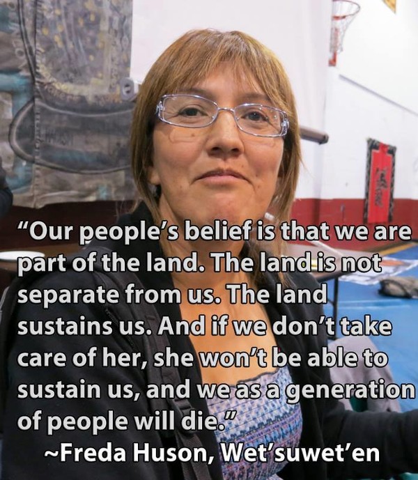 Freda Huson of the Unis'tot'en Clan of the Wet'suwet'en.