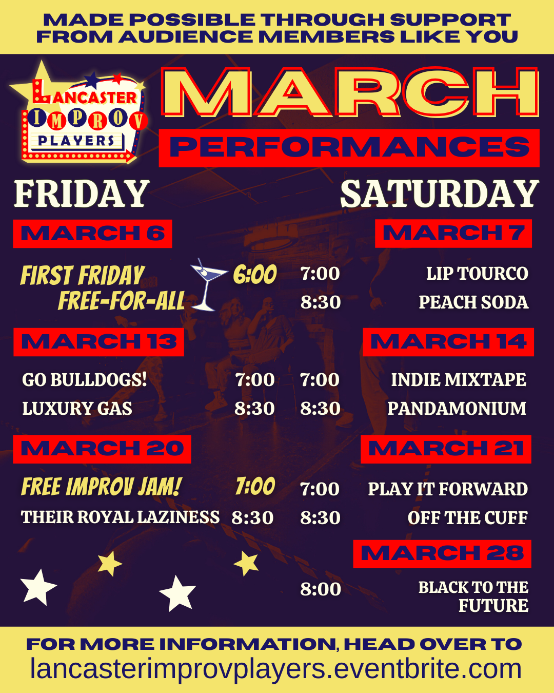 March Performance Schedule