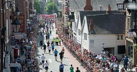 A view of  the Chester Half Marathon in action