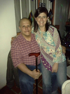 My wife & I during a party 1 month after last chemo.