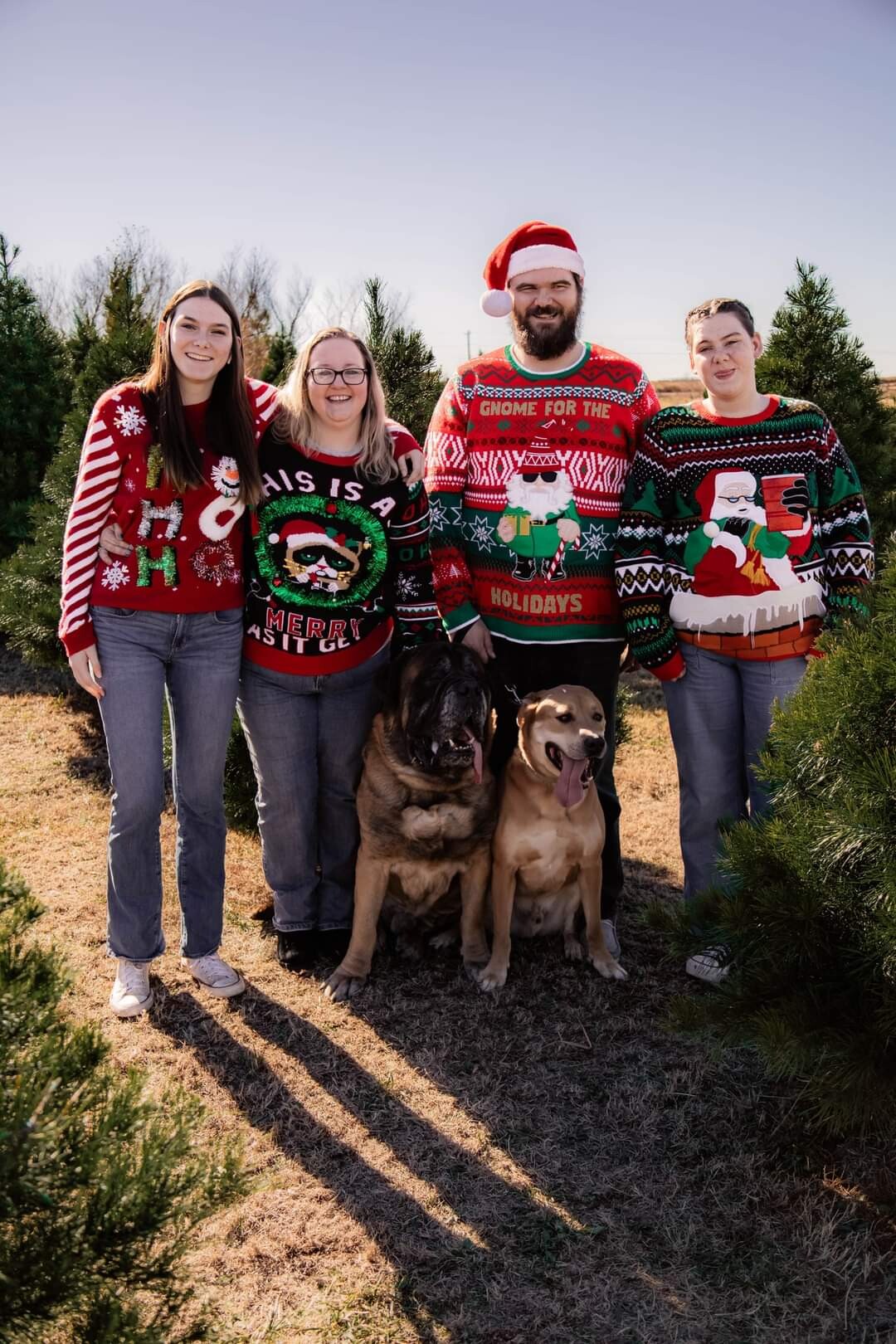 This is my family & our 2 dogs for our Christmas Photo for 2023