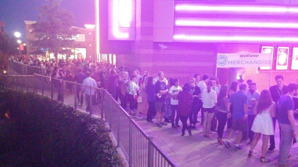 The line around the building for ELECTRIC NOSTALGIA's World Premiere Screening