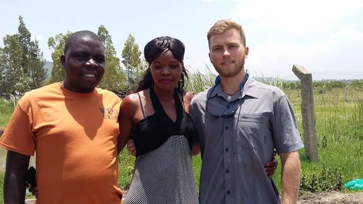 Mtumishi Simba, Opel Cynthia and John Preston Tyler during Kanyamedha orphanage feeding program