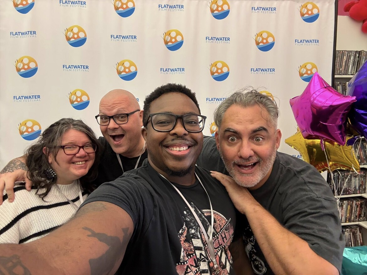 Director Maverick Knox with actor Walter Shatley, SFX Artist Brandon and Stacey Fiscus at Flatwater Film Festival year 5