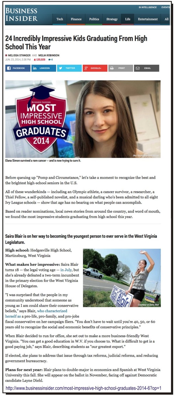 Business Insider's 2014 Most Impressive High School Graduates