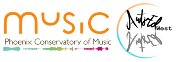 Phoenix Conservatory of Music and ArtsEd West logos