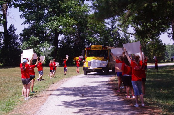 RFK Campers being welcomed the first day of camp!