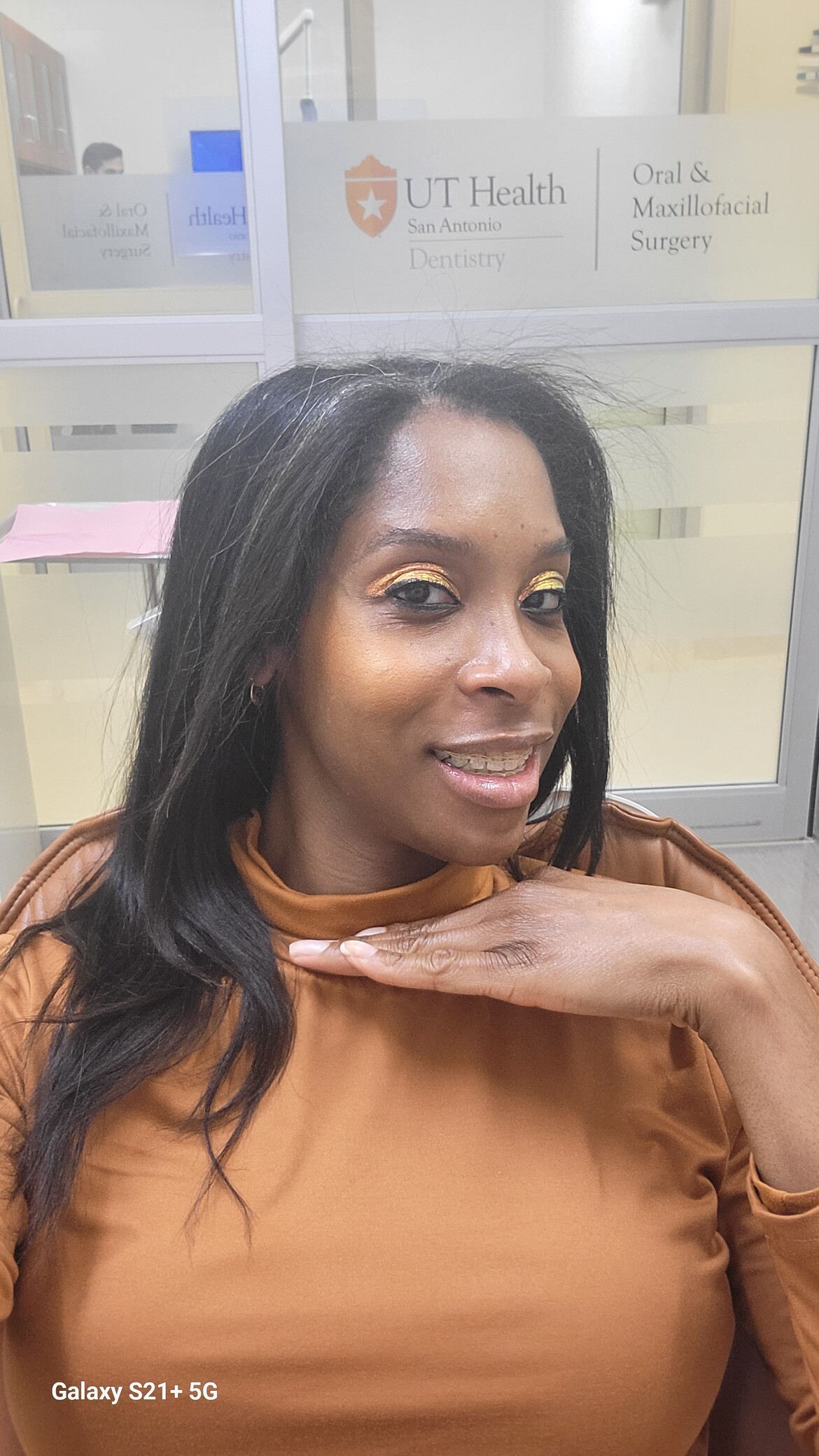 Me at UT Dentistry nearly 4 months later, teeth closing correctly,m!