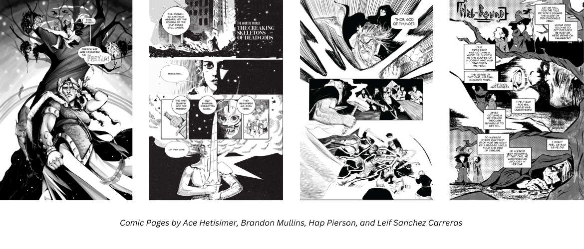 Comic Pages by Ace Hetisimer, Brandon Mullins, Hap Pierson, and Leif Sanchez Carreras